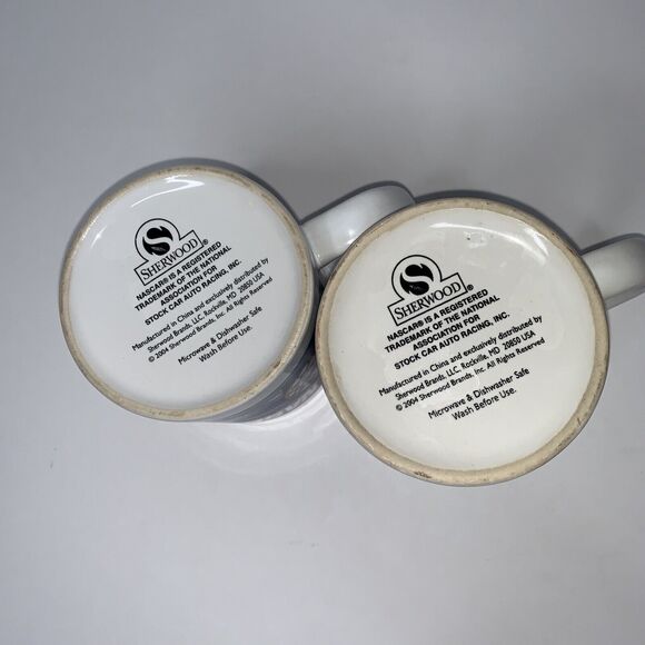 NASCAR MUG COFFEE CUP SHERWOOD COLLECTIBLE 2004 SET OF 2 & DALE JARRET FIGURE - Picture 9 of 10